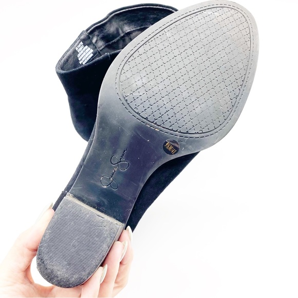 Jessica Simpson-Black Leather Ruched Ankle Bootie 9.5 - Picture 8 of 8